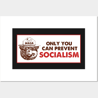 Only You Can Prevent Socialism ,Smokey The Bear Socialism Bumper Posters and Art